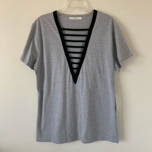 Agaci Oversized Heather Grey Tunic Long T-Shirt Top A’GACI